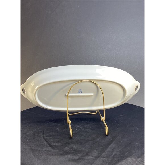 VTG Lusterware Oval Platter Poppy Butterfly Relish Dish Made In Japan Handles 13 - Picture 6 of 12